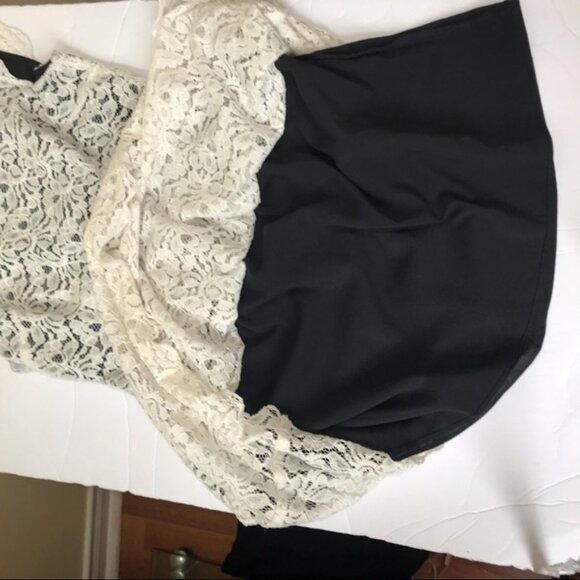 Aritzia Wilfred Talula Belgravia Lace Mini Dress Lined Back Zip Cap Sleeves Crew - Picture 7 of 16